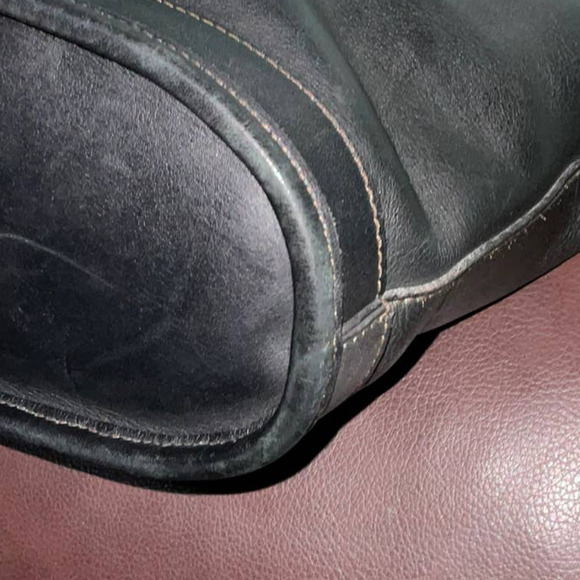 COACH VINTAGE BLACK LEATHER BLEECKER BUCKET BAG 9302 Made in United States - Picture 6 of 16